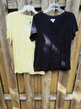 EUC Bundle of 2 Women's Luxury Tshirts tshirt Modal & cotton BLK, YLW